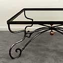 provence scroll glass top table